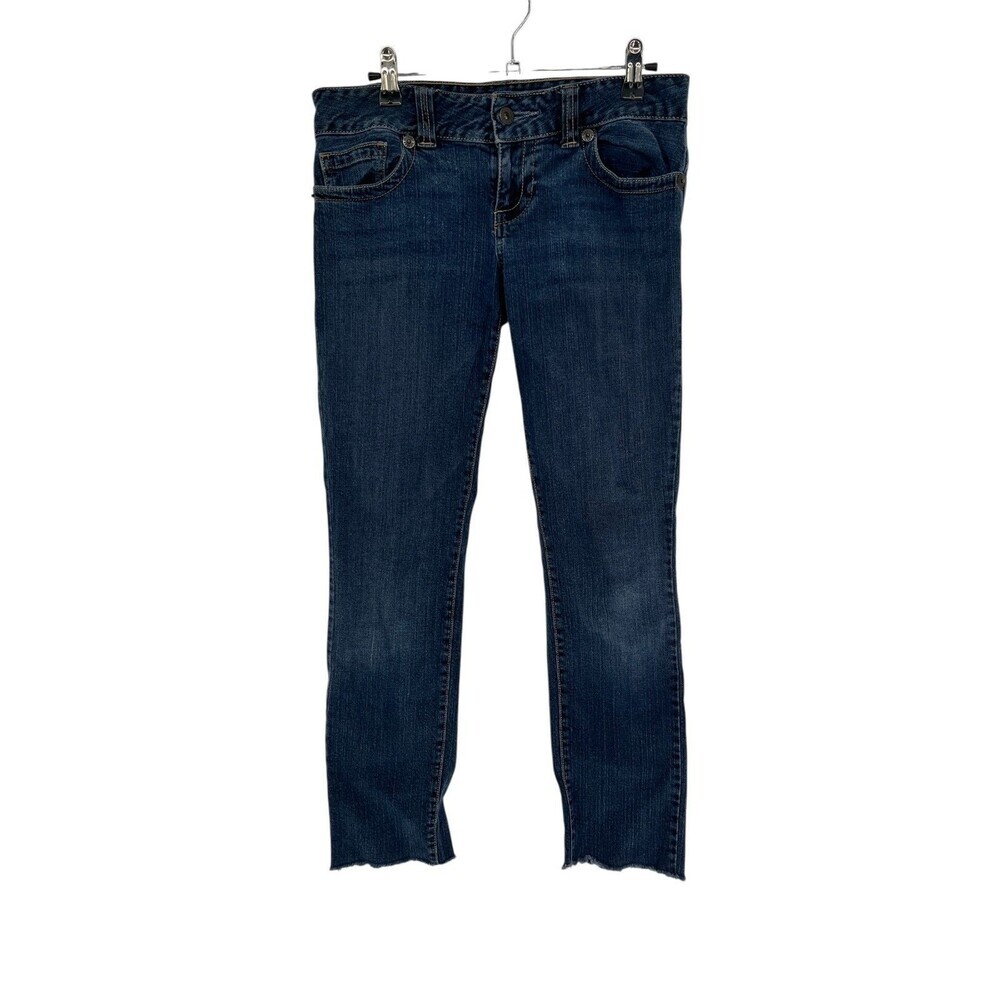 Guess Jeans Daredevil Skinny Leg Women's Size 28 Y2K Grunge Raw Hem Dark Wash